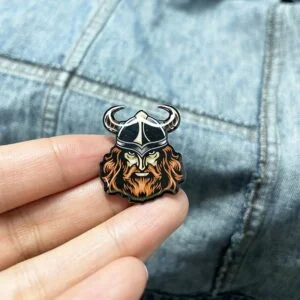 Metal Viking Warrior Horned Helmet Enamel Pin Medal Brooch Accessories Gothic Jewelry Lapel Pin School Bag Badges Collectibles Ornament Miniature DIY Craft Gift