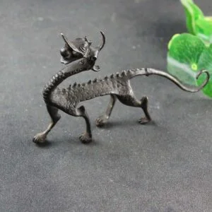 Pure Copper Antique Bronze Mysterious Domineering Dragon Statue Figurine Mythical Beast Figurines Desktop Decorations Handmade Craft Collectibles Ornament Miniature